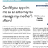 Could you appoint me as an attorney to manage my mother’s affairs?
